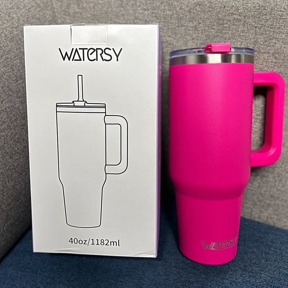 Baddie 40oz Stainless Steel Tumbler With Handle And Straw