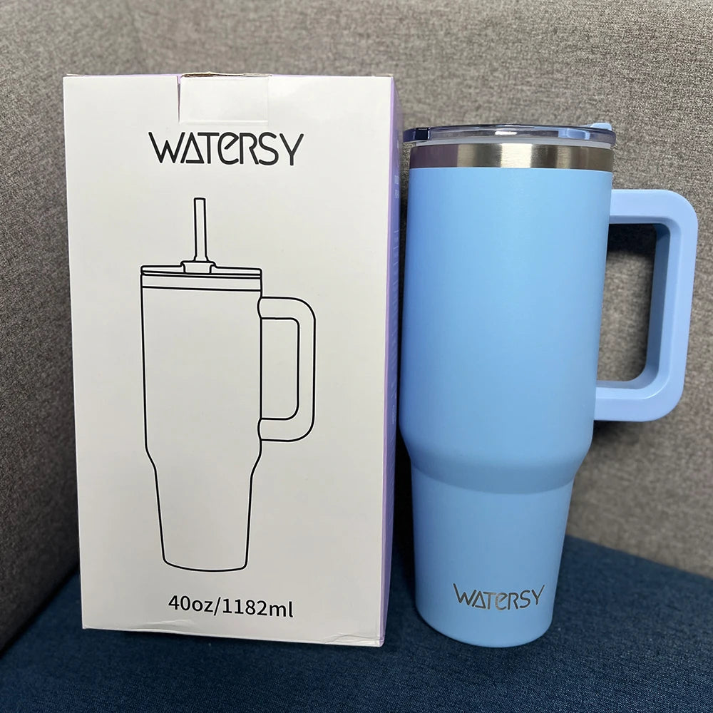 Baddie 40oz Stainless Steel Tumbler With Handle And Straw