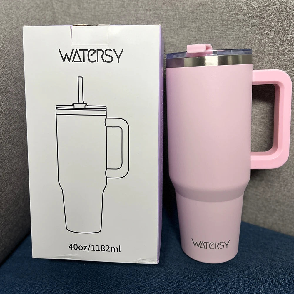 Baddie 40oz Stainless Steel Tumbler With Handle And Straw