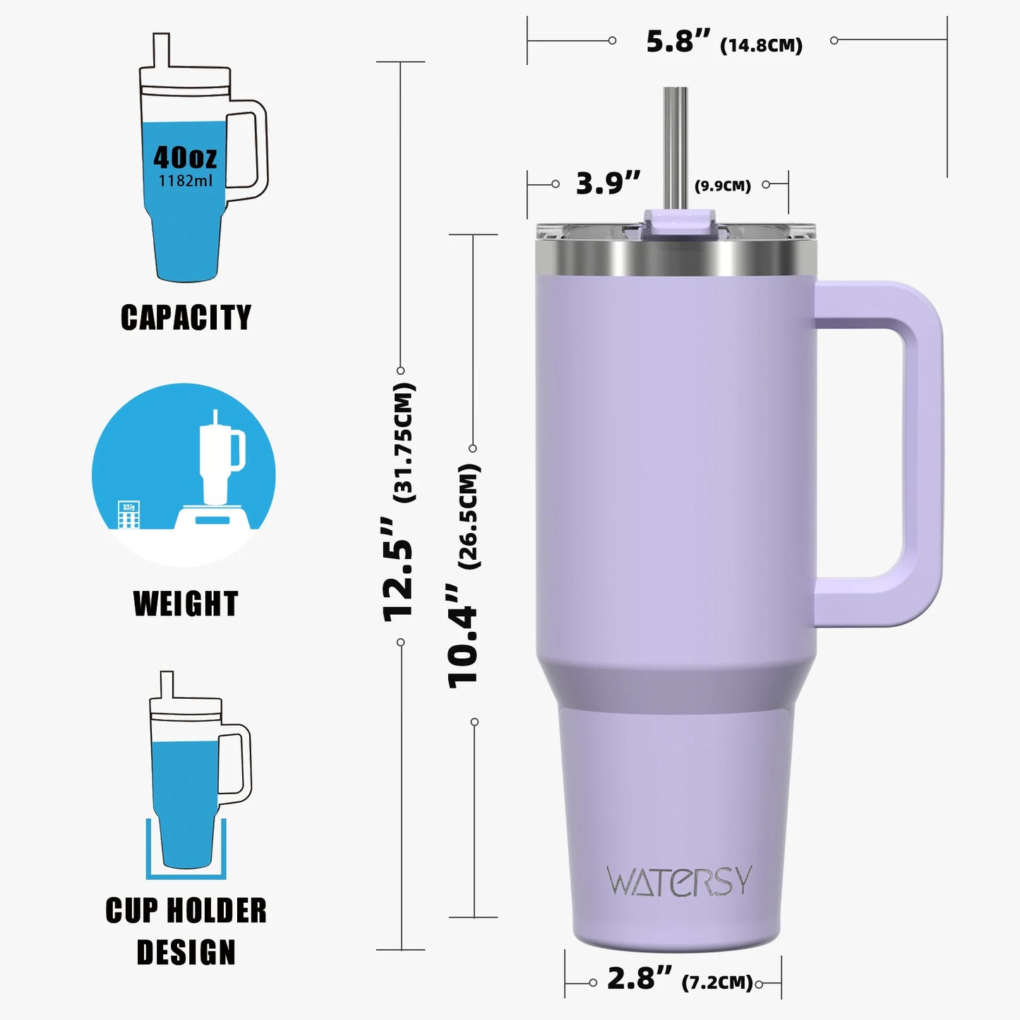 Baddie 40oz Stainless Steel Tumbler With Handle And Straw
