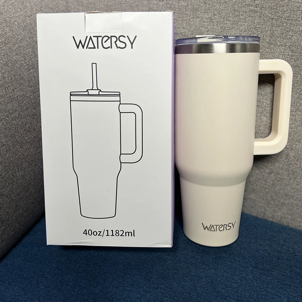 Baddie 40oz Stainless Steel Tumbler With Handle And Straw