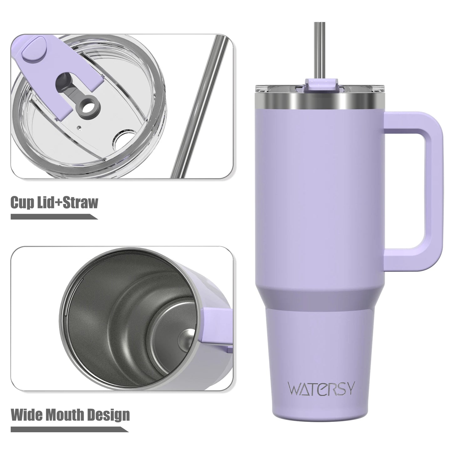 Baddie 40oz Stainless Steel Tumbler With Handle And Straw