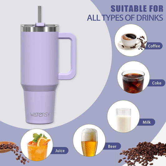 Baddie 40oz Stainless Steel Tumbler With Handle And Straw