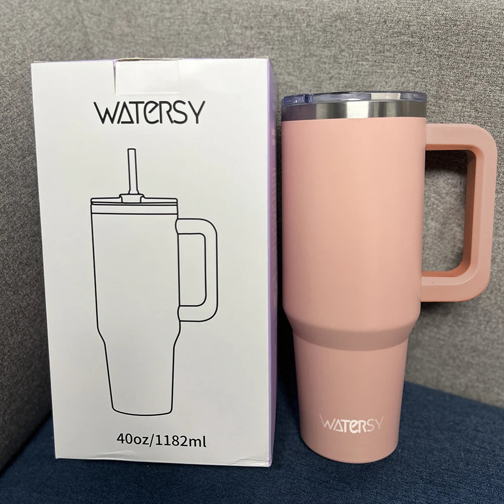 Baddie 40oz Stainless Steel Tumbler With Handle And Straw