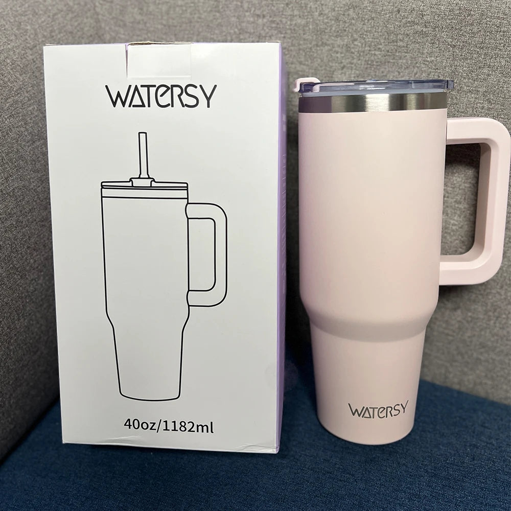Baddie 40oz Stainless Steel Tumbler With Handle And Straw